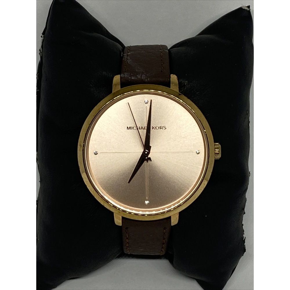 Michael Kors Charley MK2823 Women's Brown Leather Analog Dial Quartz Watch EY655 - Picture 3 of 12